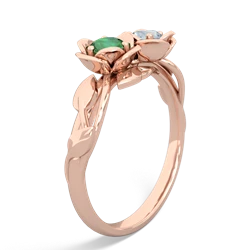 Lab Emerald Rose Garden 14K Rose Gold ring R5510