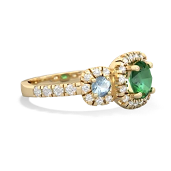 Lab Emerald Regal Halo 14K Yellow Gold ring R5350