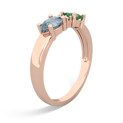 Lab Emerald Pear Bowtie 14K Rose Gold ring R0865