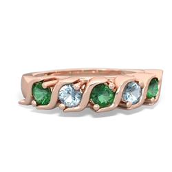 Lab Emerald Anniversary Band 14K Rose Gold ring R2089