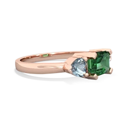 Lab Emerald Three Stone 14K Rose Gold ring R5235