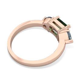 Lab Emerald Three Stone 14K Rose Gold ring R5235