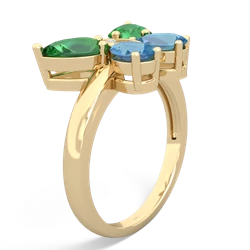 Lab Emerald Butterfly 14K Yellow Gold ring R2215