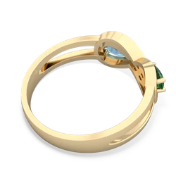 Lab Emerald Diamond Infinity 14K Yellow Gold ring R5390