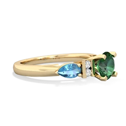 Lab Emerald 6Mm Round Eternal Embrace Engagement 14K Yellow Gold ring R2005