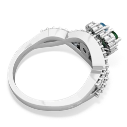 Lab Emerald Diamond Twist 'One Heart' 14K White Gold ring R2640HRT