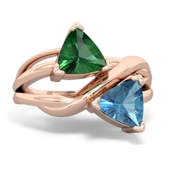 Lab Emerald Split Band Swirl 14K Rose Gold ring R2341