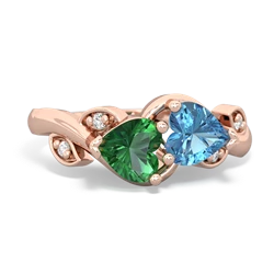 Lab Emerald Floral Elegance 14K Rose Gold ring R5790