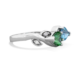 Lab Emerald Floral Elegance 14K White Gold ring R5790