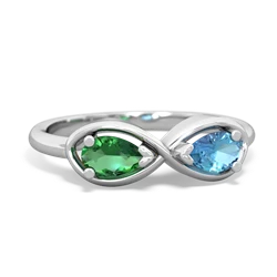 Lab Emerald Infinity 14K White Gold ring R5050