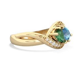 Lab Emerald Summer Winds 14K Yellow Gold ring R5342