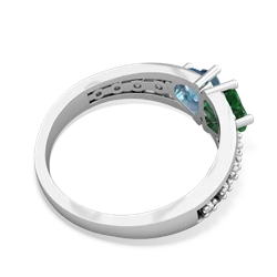 Lab Emerald Heart To Heart 14K White Gold ring R3342