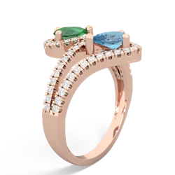 Lab Emerald Diamond Dazzler 14K Rose Gold ring R3000