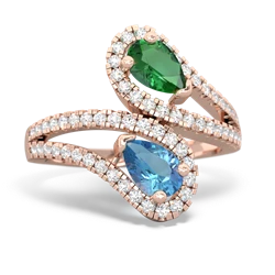 Lab Emerald Diamond Dazzler 14K Rose Gold ring R3000