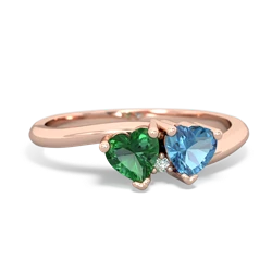 Lab Emerald Sweethearts 14K Rose Gold ring R5260