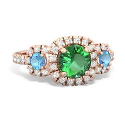 Lab Emerald Regal Halo 14K Rose Gold ring R5350