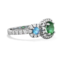 Lab Emerald Regal Halo 14K White Gold ring R5350