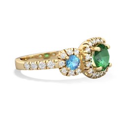 Lab Emerald Regal Halo 14K Yellow Gold ring R5350