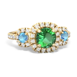 Lab Emerald Regal Halo 14K Yellow Gold ring R5350