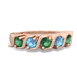 Lab Emerald Anniversary Band 14K Rose Gold ring R2089