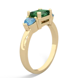 Lab Emerald Three Stone 14K Yellow Gold ring R5235