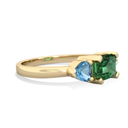 Lab Emerald Three Stone 14K Yellow Gold ring R5235