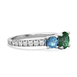 Lab Emerald Pave Trellis 14K White Gold ring R5500