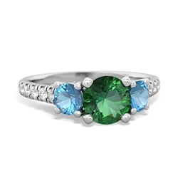 Lab Emerald Pave Trellis 14K White Gold ring R5500