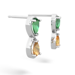 Lab Emerald Infinity 14K White Gold earrings E5050