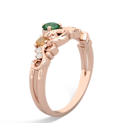 Lab Emerald Crown Keepsake 14K Rose Gold ring R5740