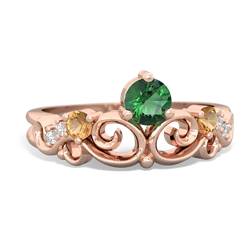 Lab Emerald Crown Keepsake 14K Rose Gold ring R5740