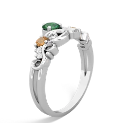 Lab Emerald Crown Keepsake 14K White Gold ring R5740