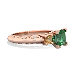 Lab Emerald Eternal Embrace Engagement 14K Rose Gold ring C2001