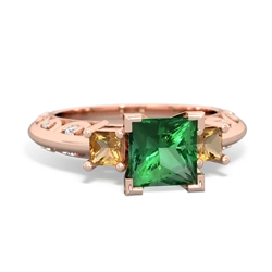 Lab Emerald Eternal Embrace Engagement 14K Rose Gold ring C2001