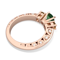 Lab Emerald Art Deco Eternal Embrace Engagement 14K Rose Gold ring C2003