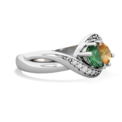 Lab Emerald Summer Winds 14K White Gold ring R5342