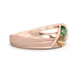 Lab Emerald Men's Streamline 14K Rose Gold ring R0460