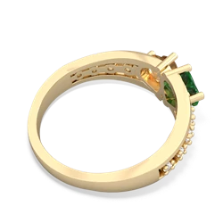 Lab Emerald Heart To Heart 14K Yellow Gold ring R3342