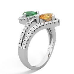 Lab Emerald Diamond Dazzler 14K White Gold ring R3000