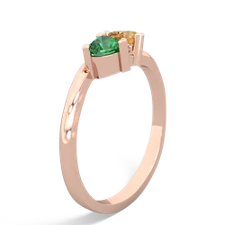 Lab Emerald Sweethearts 14K Rose Gold ring R5260