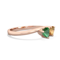 Lab Emerald Sweethearts 14K Rose Gold ring R5260