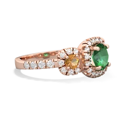 Lab Emerald Regal Halo 14K Rose Gold ring R5350