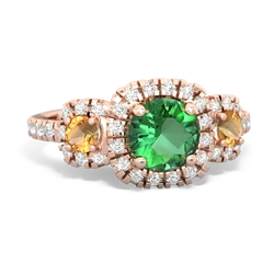 Lab Emerald Regal Halo 14K Rose Gold ring R5350