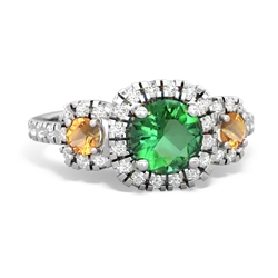 Lab Emerald Regal Halo 14K White Gold ring R5350