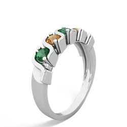 Lab Emerald Anniversary Band 14K White Gold ring R2089