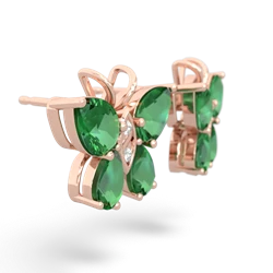 Lab Emerald Butterfly 14K Rose Gold earrings E2215