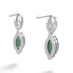 Lab Emerald Marquise Drop 14K White Gold earrings E5333