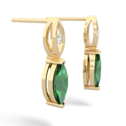 Lab Emerald Marquise Drop 14K Yellow Gold earrings E5333