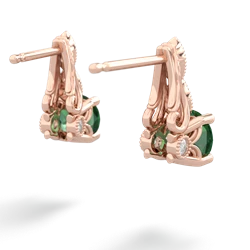Lab Emerald Antique Elegance 14K Rose Gold earrings E3100