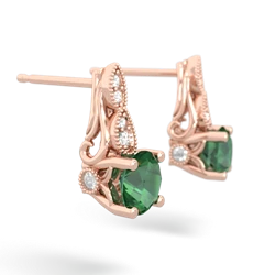 Lab Emerald Antique Elegance 14K Rose Gold earrings E3100